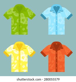 Vector Illustration Hawaiian Aloha Shirt Flower Stock Vector (Royalty Free)  516124660