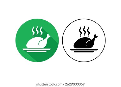 Flat Icons for Fried Chicken Menu, fried chicken flat icon, crispy chicken vector art, grilled chicken icons