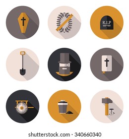flat icons funeral services