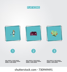 Flat Icons Gauntlet, Housewife, Sofa And Other Vector Elements. Set Of Cleaning Flat Icons Symbols Also Includes Furniture, Gauntlet, Woman Objects.