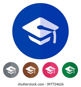 Flat icons graduation cap for Web, Mobile and business