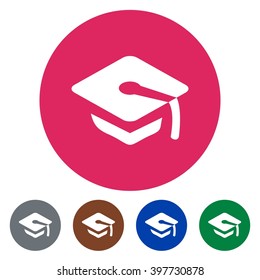 Flat icons graduation cap for Web, Mobile and business
