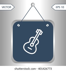 Flat icons guitar for Web, Mobile and business