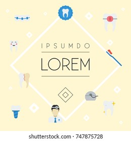 Flat Icons Halitosis, Hygiene, Cleaned And Other Vector Elements. Set Of Dental Flat Icons Symbols Also Includes Tooth, Alignment, Healthy Objects.