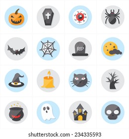 Flat Icons For Halloween Icons Vector Illustration