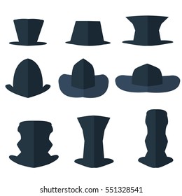 flat icons hat gentleman cylinder