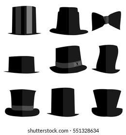 flat icons hat gentleman cylinder