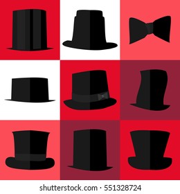 flat icons hat gentleman cylinder