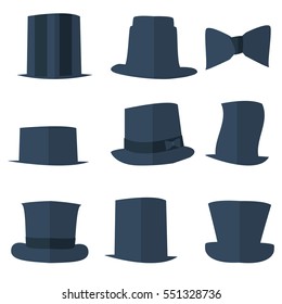 flat icons hat gentleman cylinder