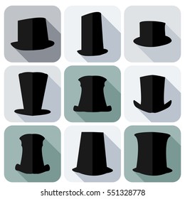 flat icons hat gentleman cylinder