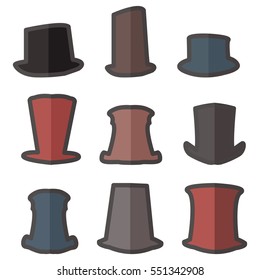 flat icons hat gentleman cylinder