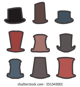flat icons hat gentleman cylinder