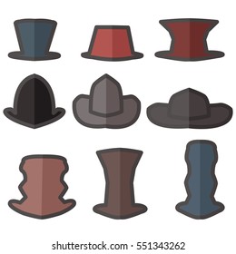 flat icons hat gentleman cylinder