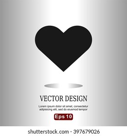 Flat icons heart for Web, Mobile and business