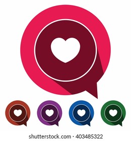 Flat icons heart for Web, Mobile and business