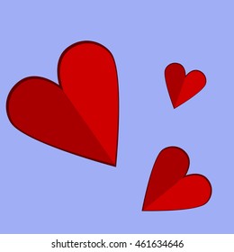 Flat icons of hearts. Vector illustration.