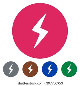 Flat icons high voltage for Web, Mobile and business