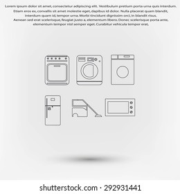 Flat  icons home appliances vector
