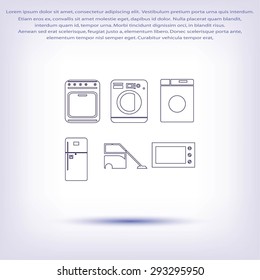Flat  icons home appliances vector