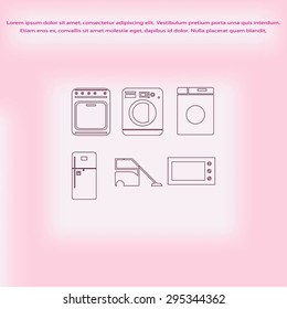Flat  icons home appliances vector