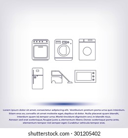 Flat  icons home appliances vector