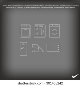 Flat  icons home appliances vector