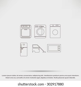 Flat  icons home appliances vector
