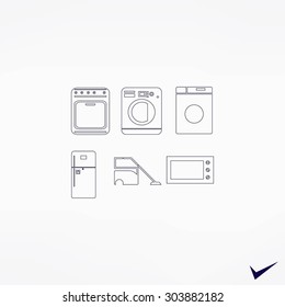 Flat  icons home appliances vector