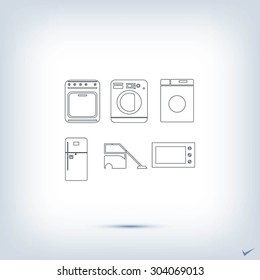 Flat  icons home appliances vector