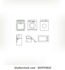 Flat  icons home appliances vector