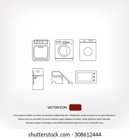 Flat  icons home appliances vector