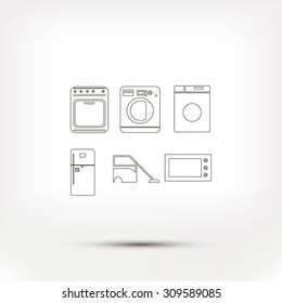 Flat  icons home appliances vector