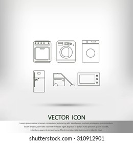 Flat  icons home appliances vector