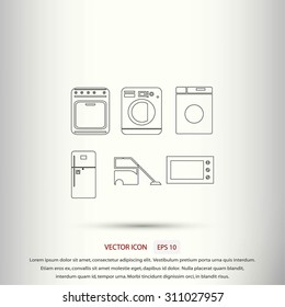 Flat  icons home appliances vector