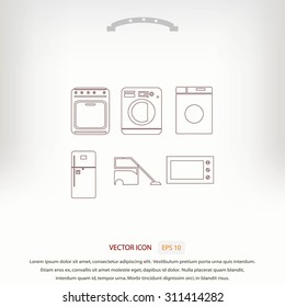 Flat  icons home appliances vector