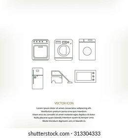 Flat  icons home appliances vector