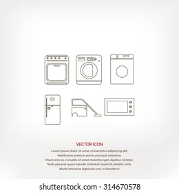 Flat  icons home appliances vector