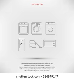 Flat  icons home appliances vector