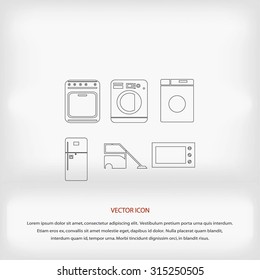 Flat  icons home appliances vector