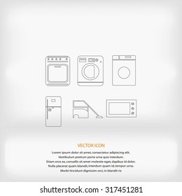 Flat  icons home appliances vector