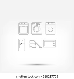 Flat  icons home appliances vector