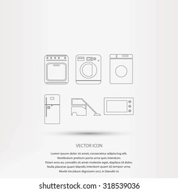 Flat  icons home appliances vector