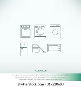 Flat  icons home appliances vector