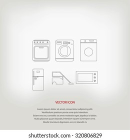 Flat  icons home appliances vector