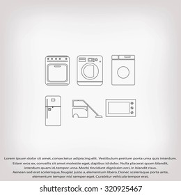 Flat  icons home appliances vector