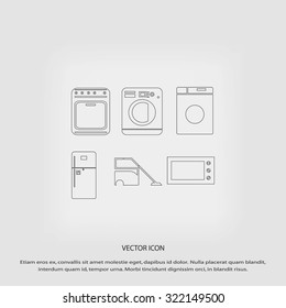 Flat  icons home appliances vector