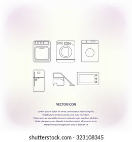 Flat  icons home appliances vector