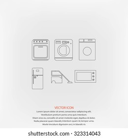 Flat  icons home appliances vector