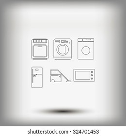 Flat  icons home appliances vector