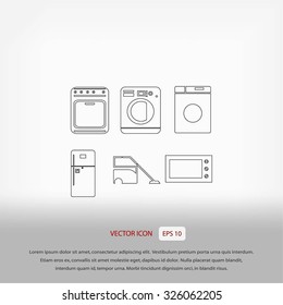 Flat  icons home appliances vector